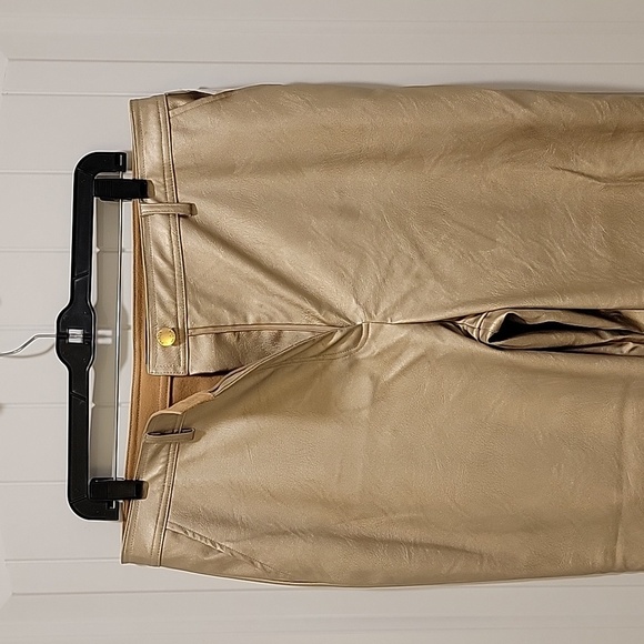 Halogen Gold Metallic High Rise Straight Leg Pants Size 14 NWT - Picture 6 of 8